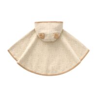 Poncho beige en coton pour enfant